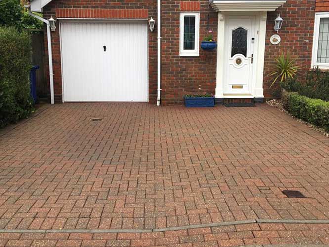 Block Paving Driveway cleaned and sealed