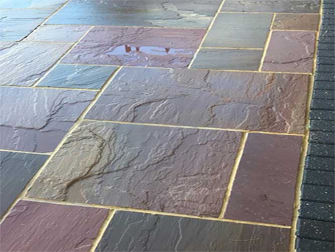 Mixed-Deep-Red-Sandstone-Patio-Cleaned